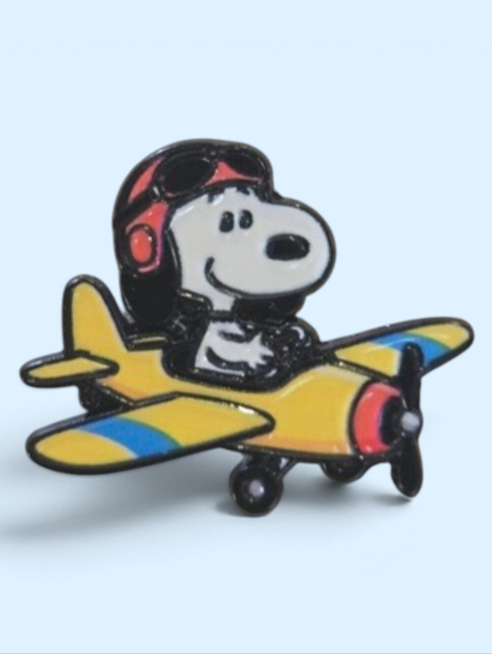 Snoopy Pilot Plane Enamel Pin - Yellow